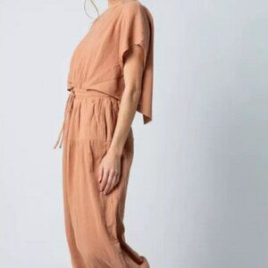 PASSO Chic Harlem Relaxed Open Back Jumpsuit New L